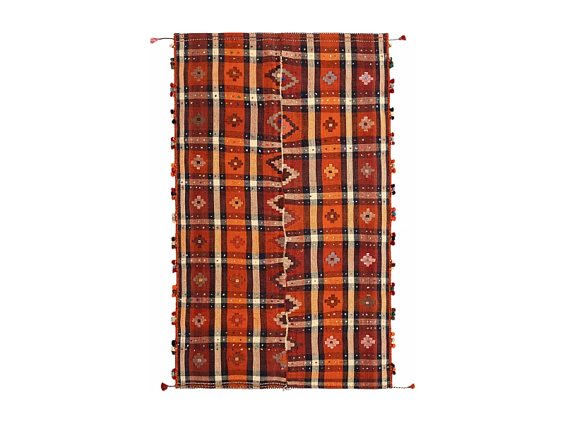 Tapis de laine 152x245 orange Jajim