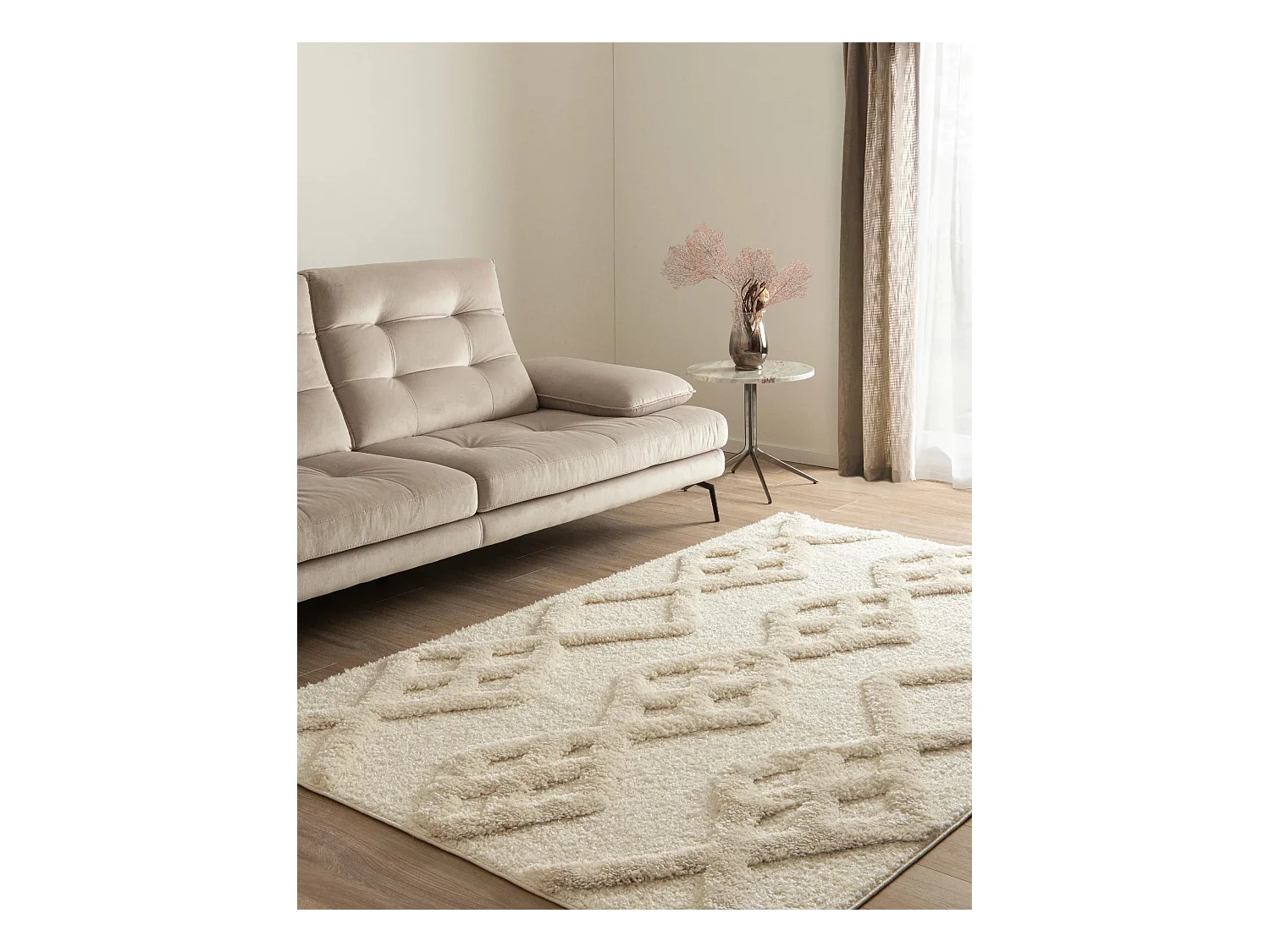 Tapis shaggy 240x305 Blanc Thun Tribus