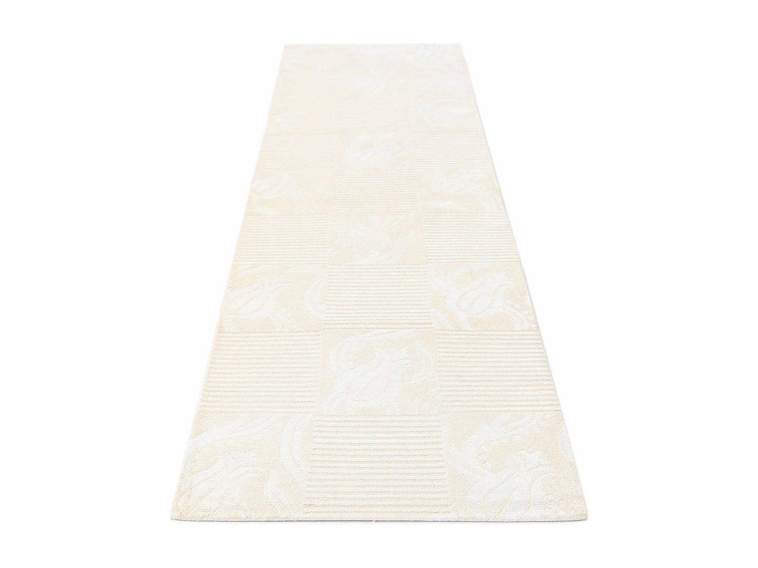 Läufer-Wollteppich 79x302 Beige Darya