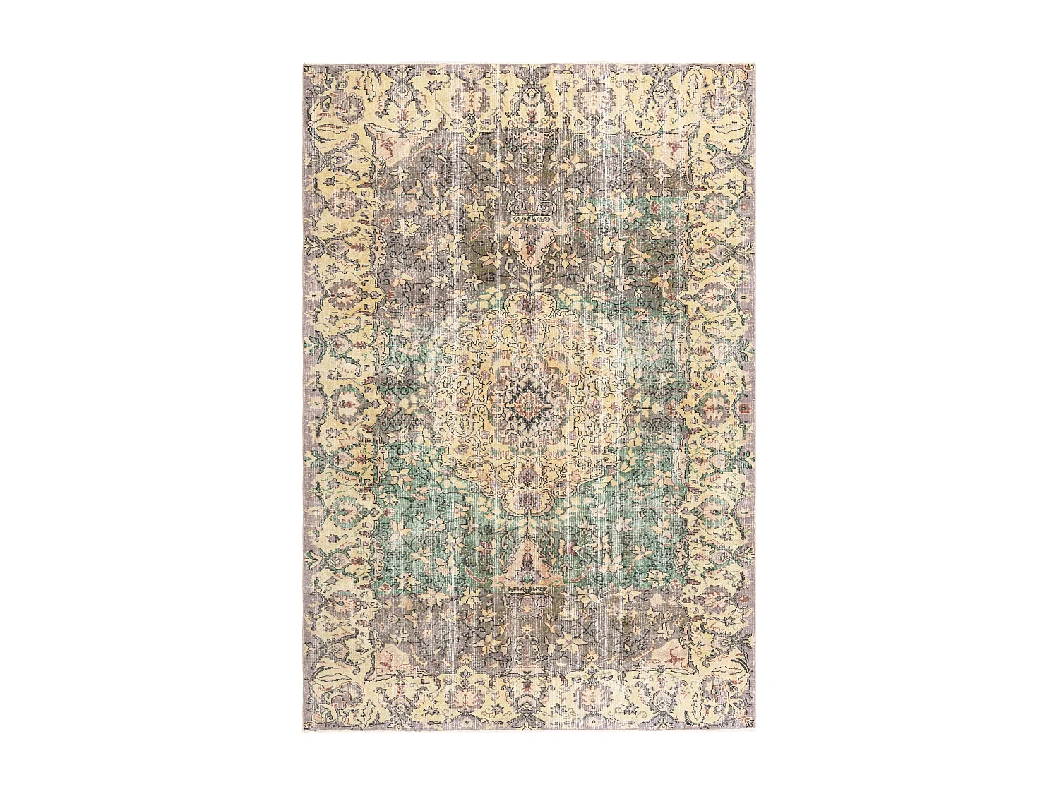 Tappeto in lana 201x295 giallo Ultra Vintage