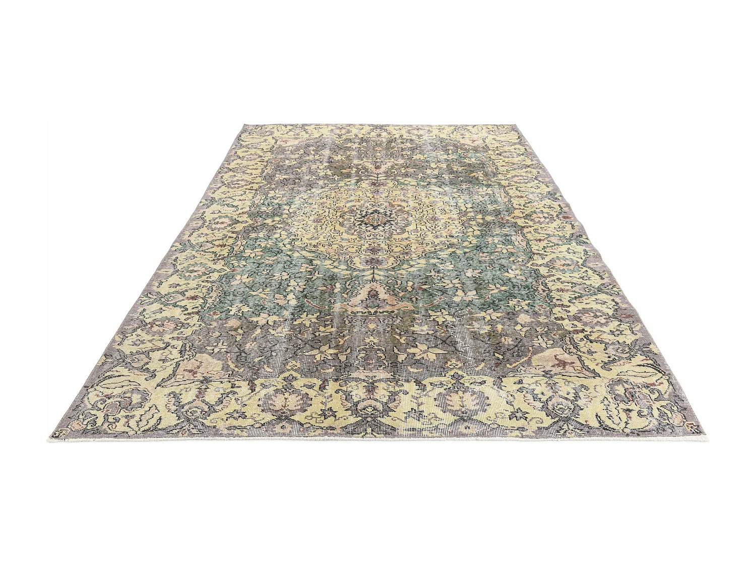 Tappeto in lana 201x295 giallo Ultra Vintage