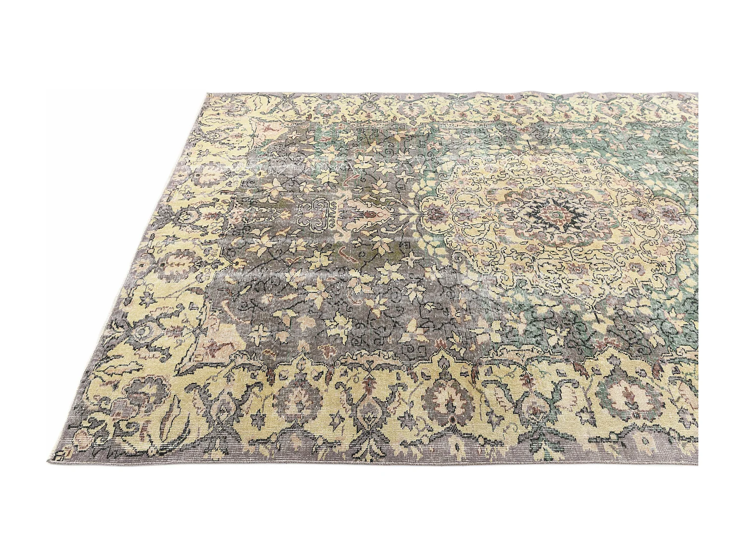 Tappeto in lana 201x295 giallo Ultra Vintage