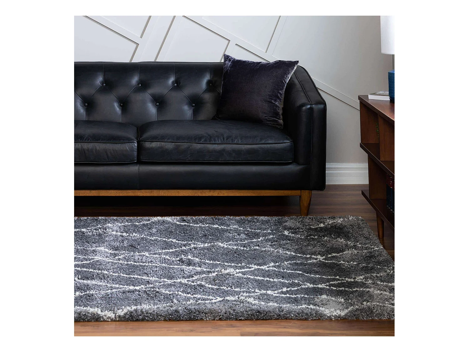 Hoogpolig tapijt 185x185 SteenGrijs Lachen Fence