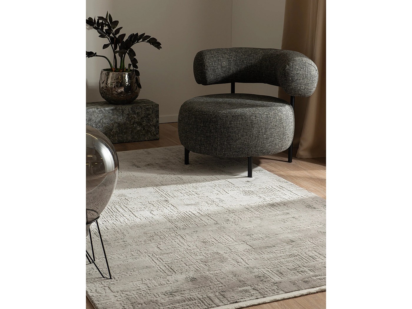 Tapeto 160x160 grigio Davos Miracle
