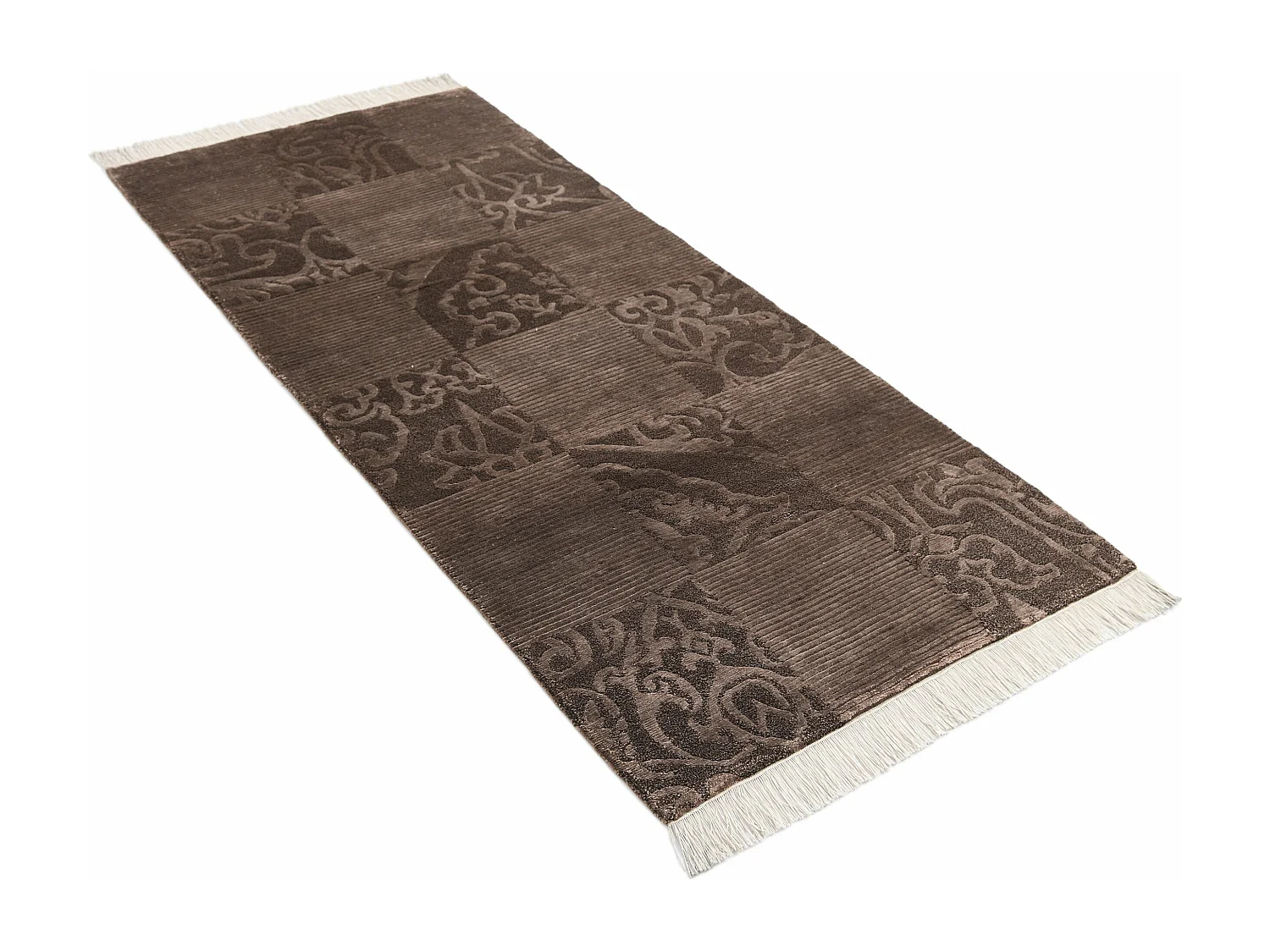 Tapis de couloir en laine 84x203 brun Darya
