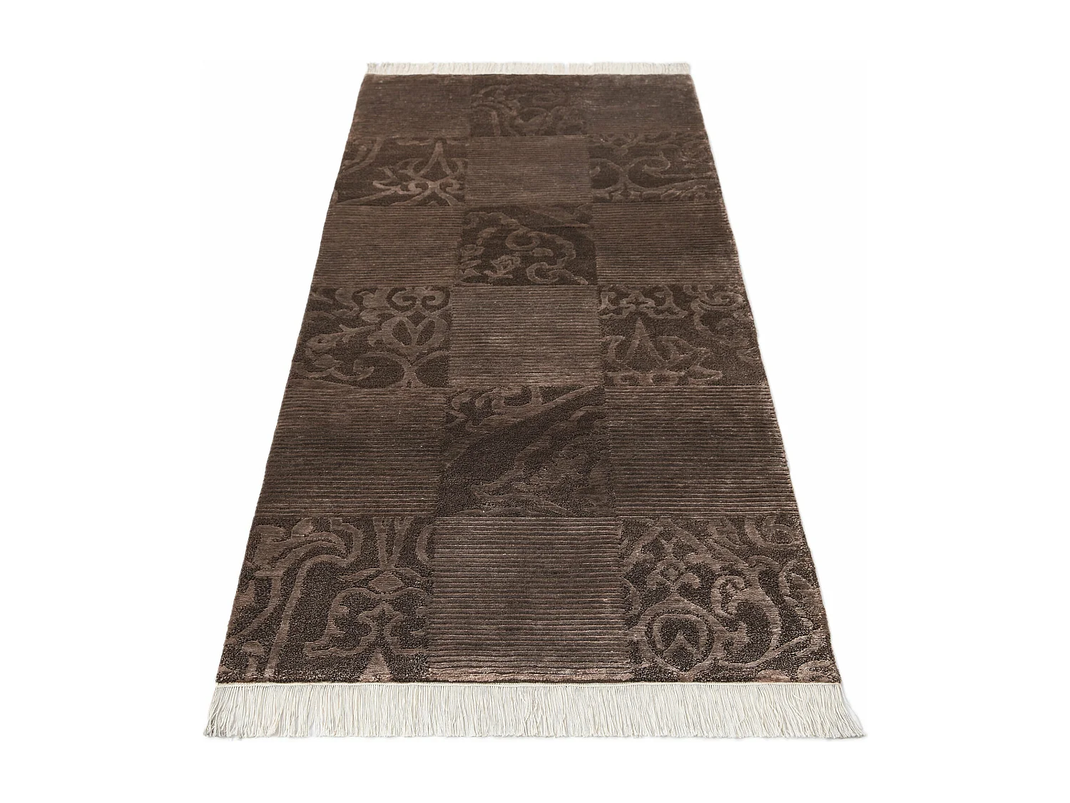 Tapis de couloir en laine 84x203 brun Darya