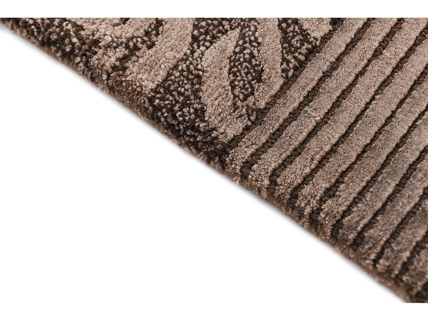 Tapis de couloir en laine 84x203 brun Darya