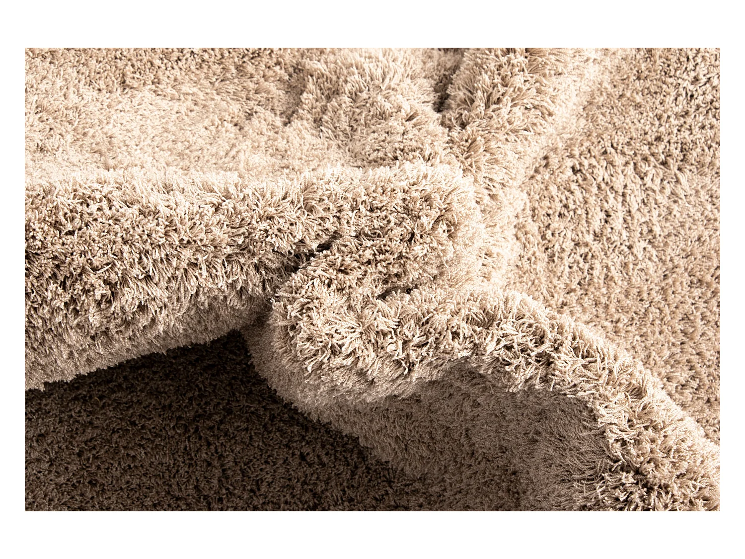 Hoogpolig tapijt 185x185 Beige Luzern