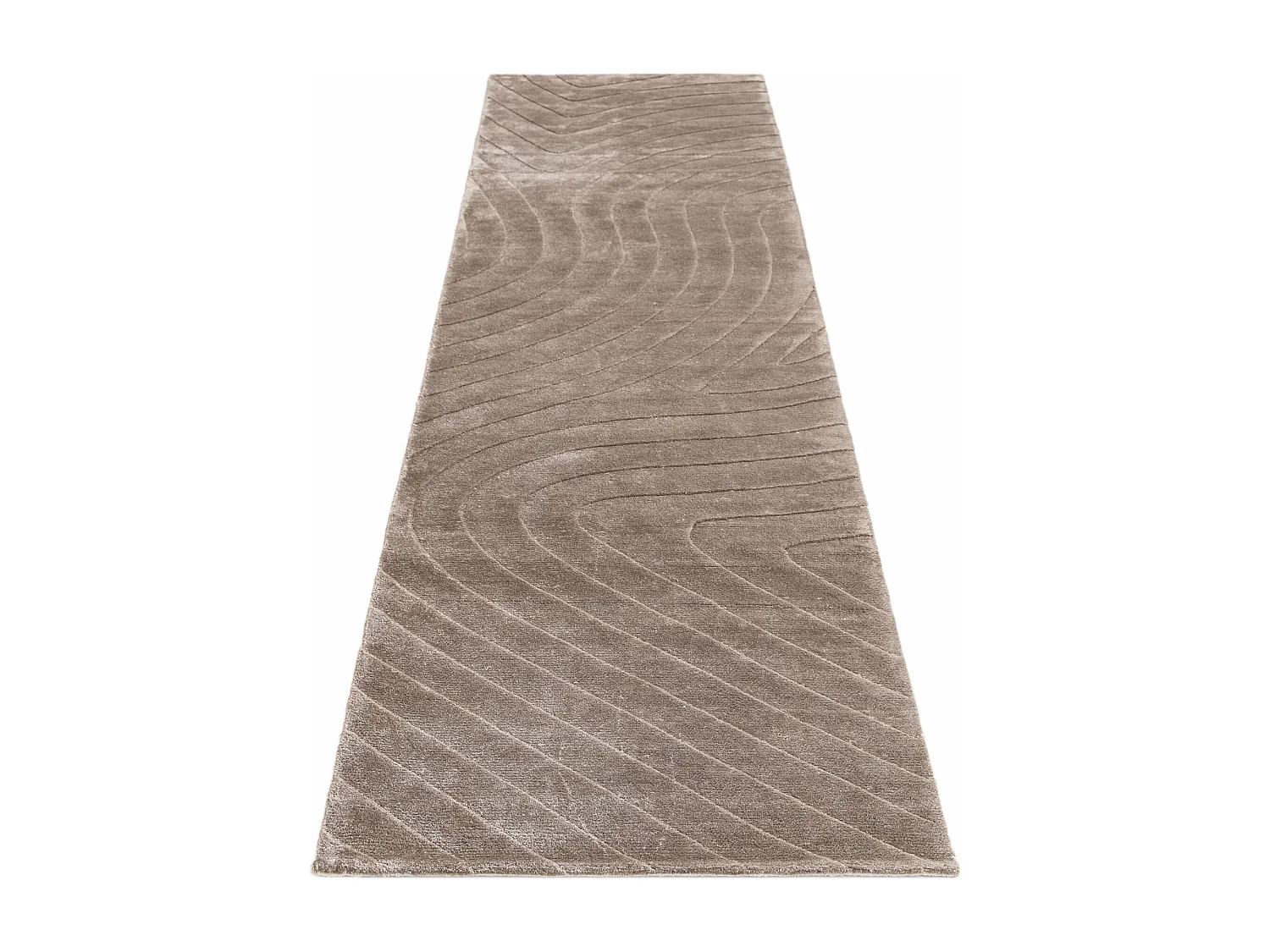 Tapis de couloir en laine 81x297 brun Darya