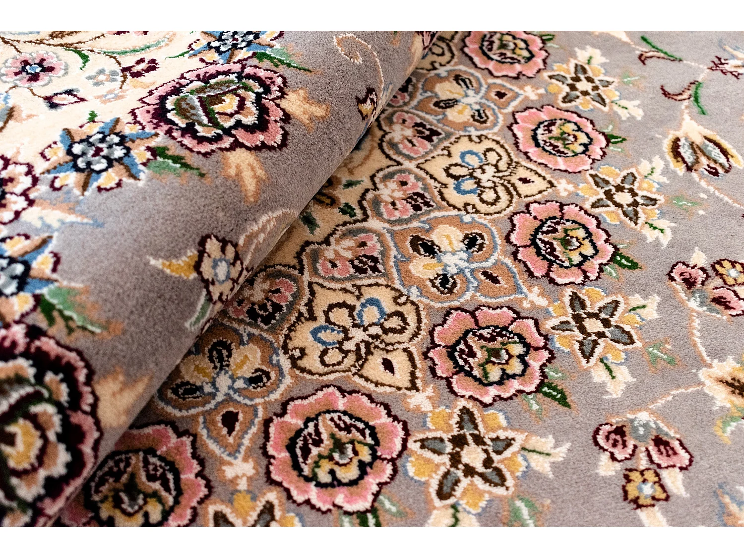 Tapis de laine 150x150 beige Nain