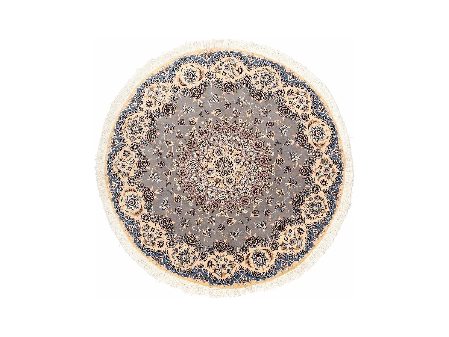 Tapis de laine 150x150 beige Nain