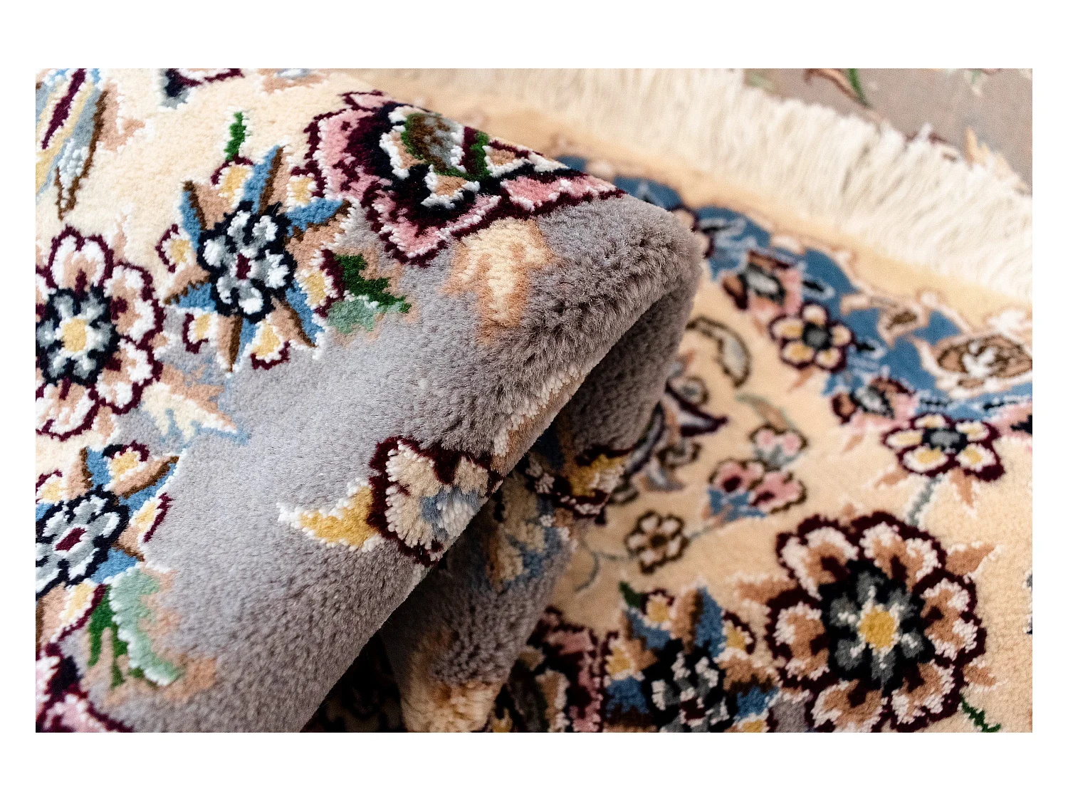 Wollteppich 150x150 Beige Nain