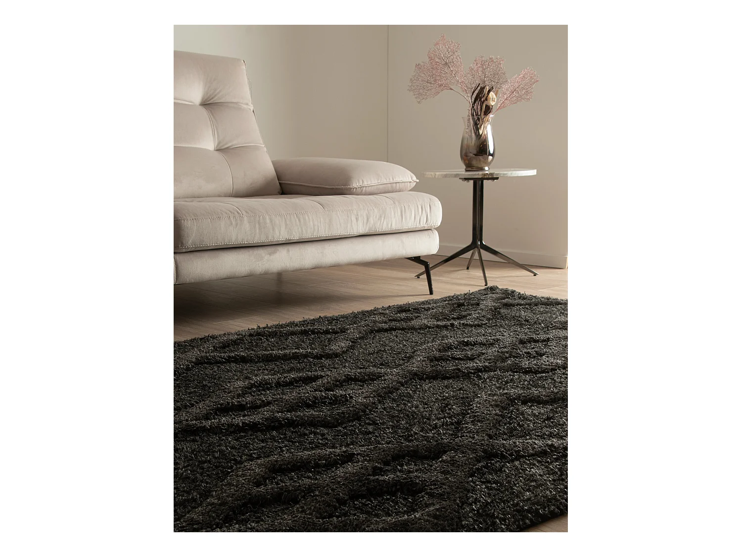 Hoogpolig tapijt 185x125 Zwart Thun Tribus