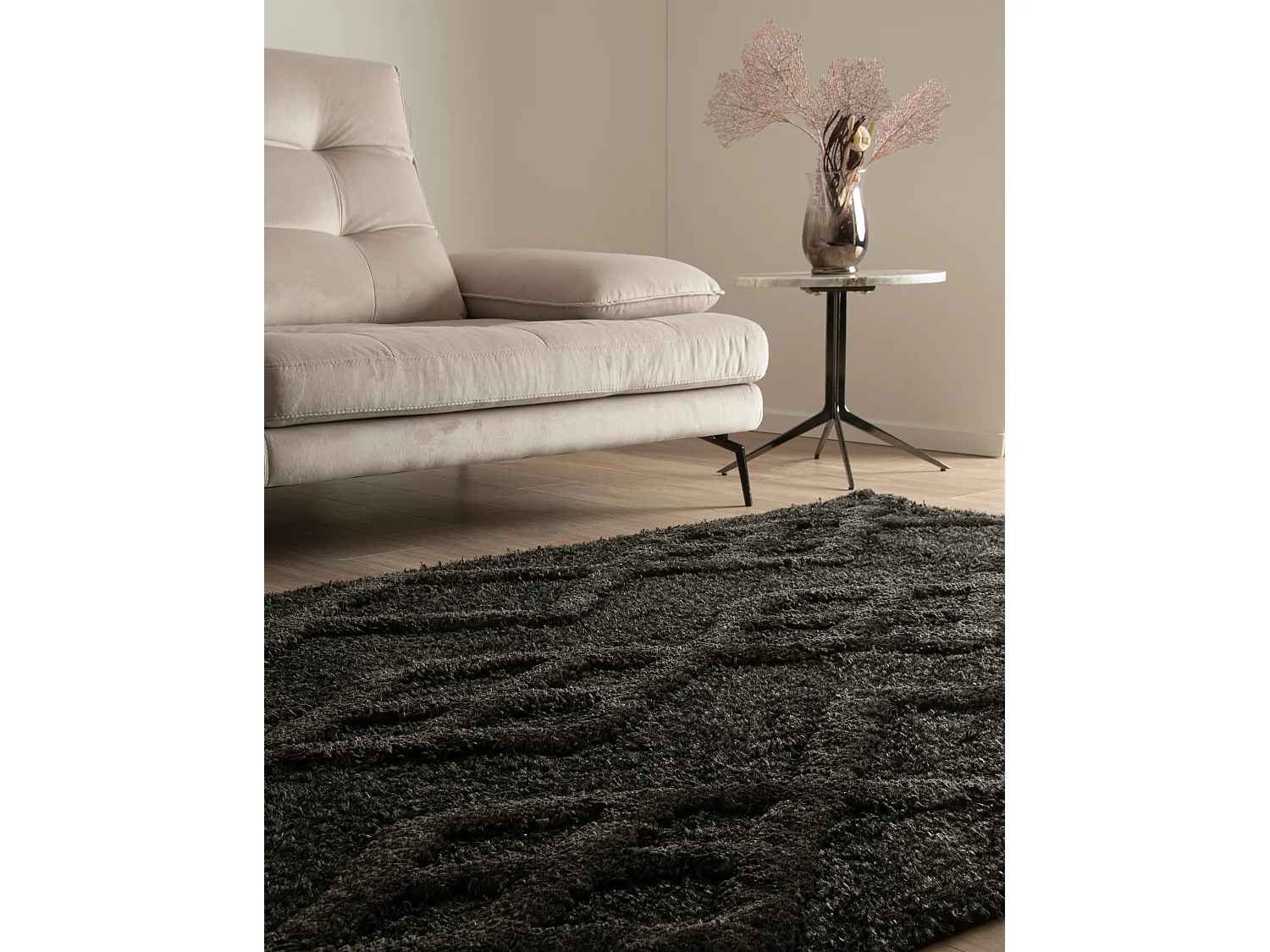 Hoogpolig tapijt 185x125 Zwart Thun Tribus