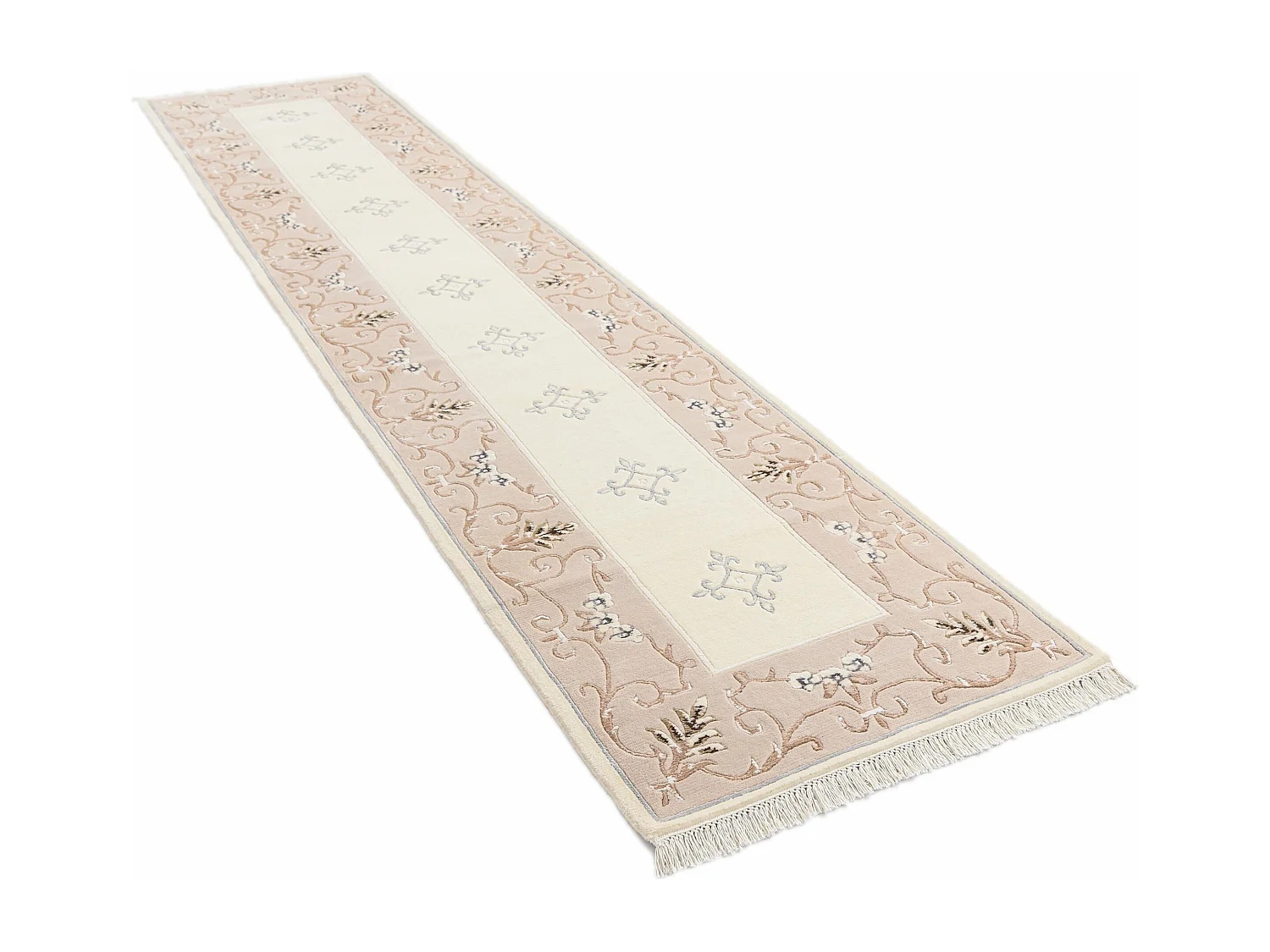 Tapis de couloir en laine 84x396 beige Darya
