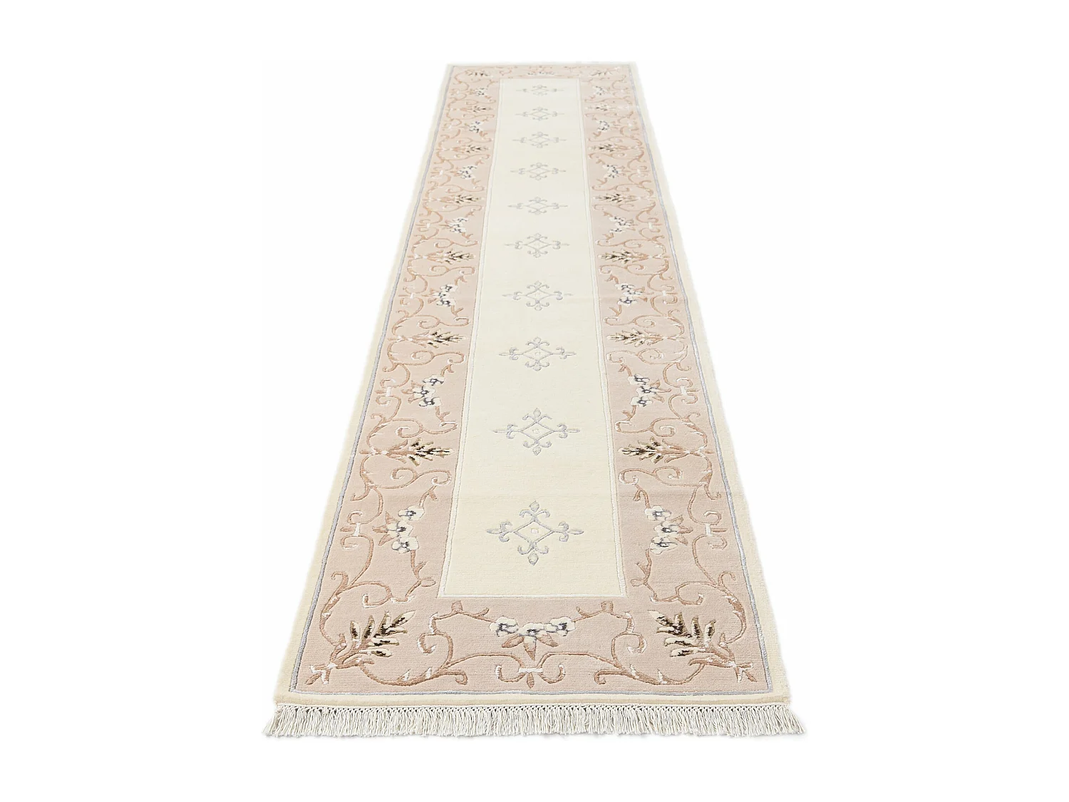 Tapis de couloir en laine 84x396 beige Darya