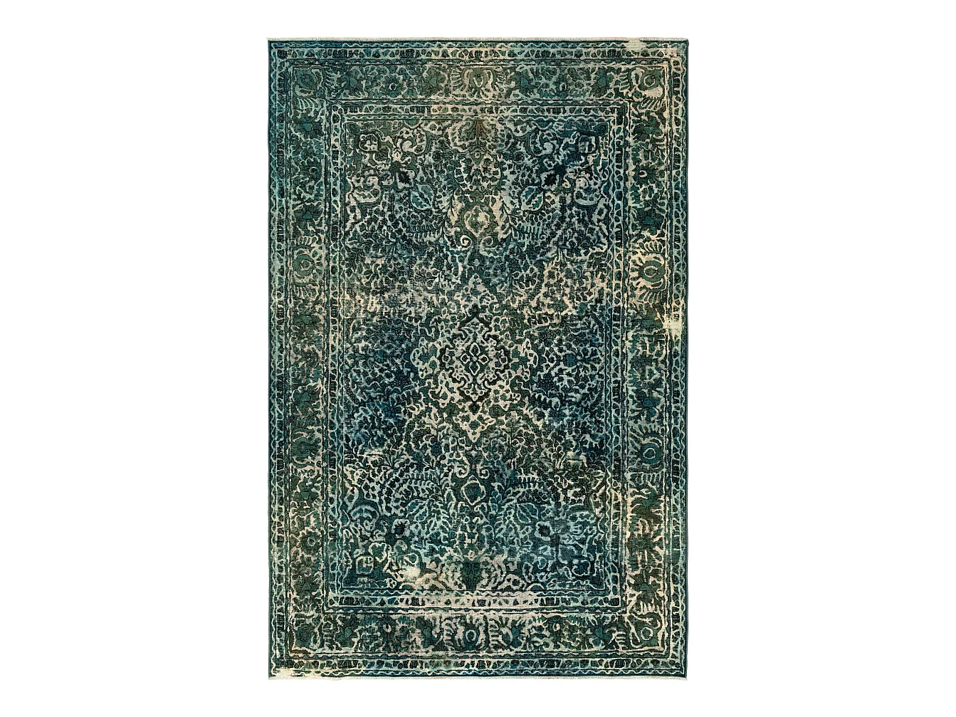 Tapis de laine 191x290 vert Vintage Royal