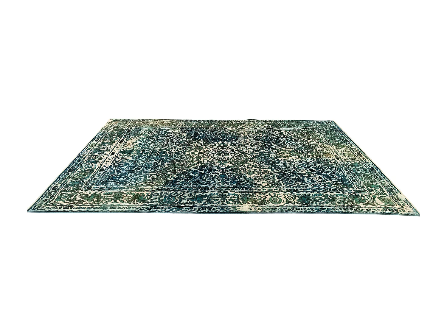 Tapis de laine 191x290 vert Vintage Royal