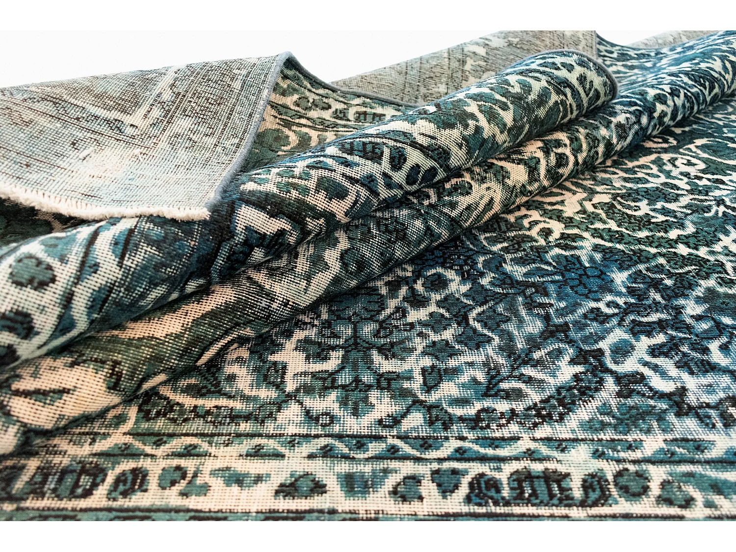 Tapis de laine 191x290 vert Vintage Royal