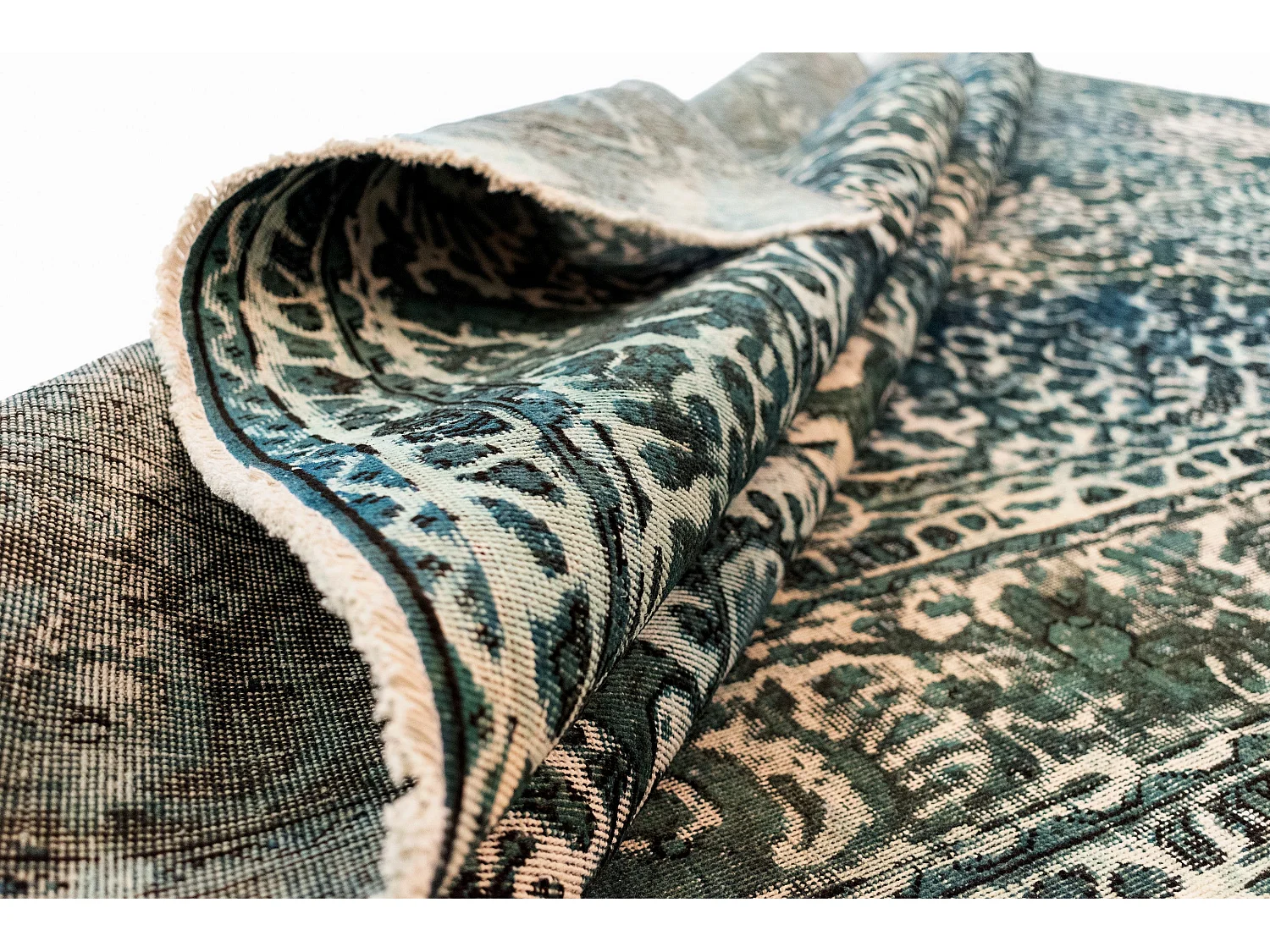 Tapis de laine 191x290 vert Vintage Royal