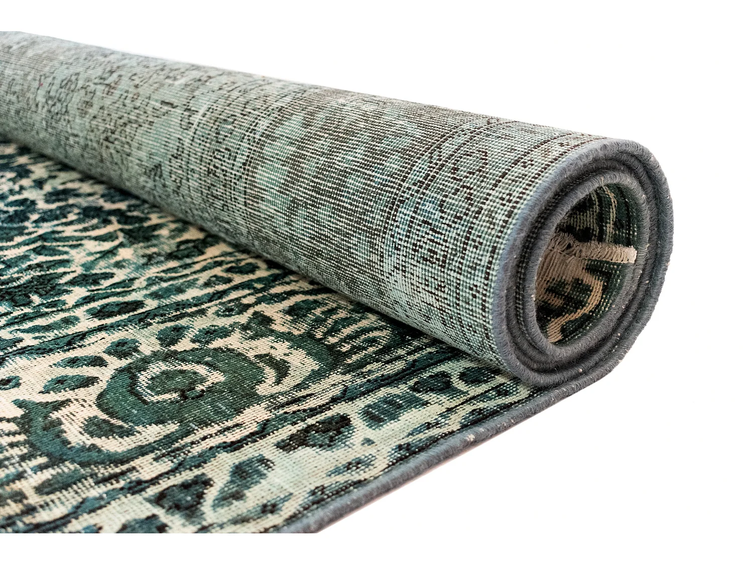 Tapis de laine 191x290 vert Vintage Royal