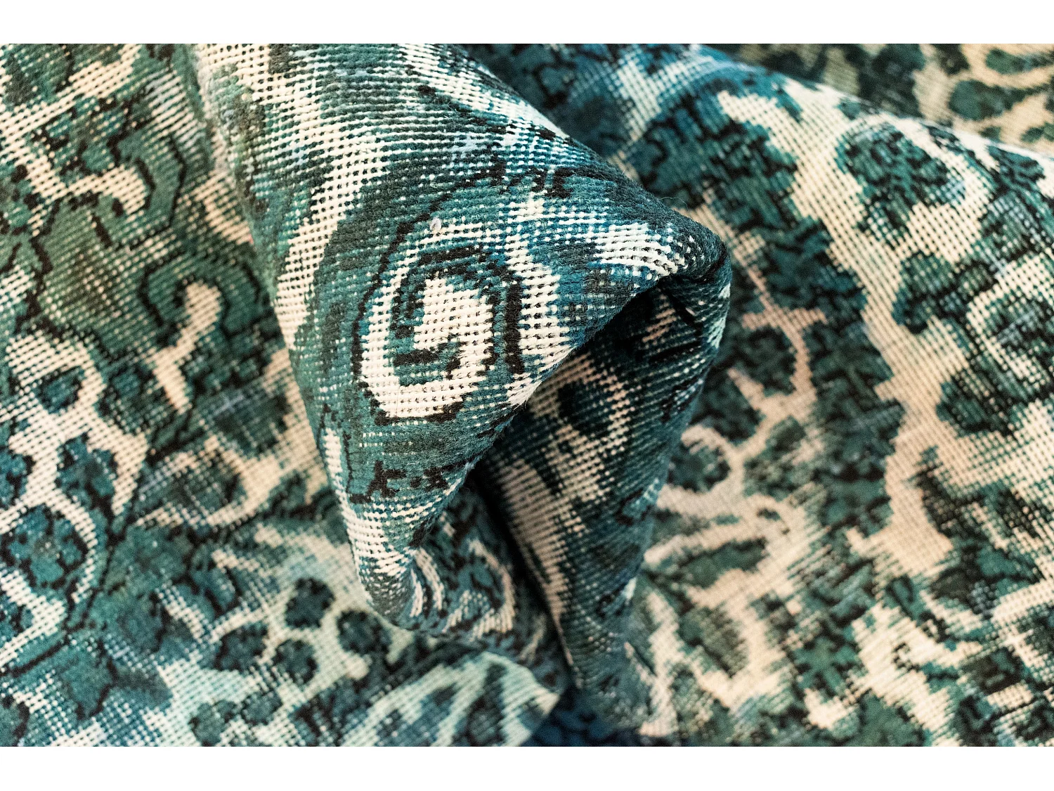 Tapis de laine 191x290 vert Vintage Royal