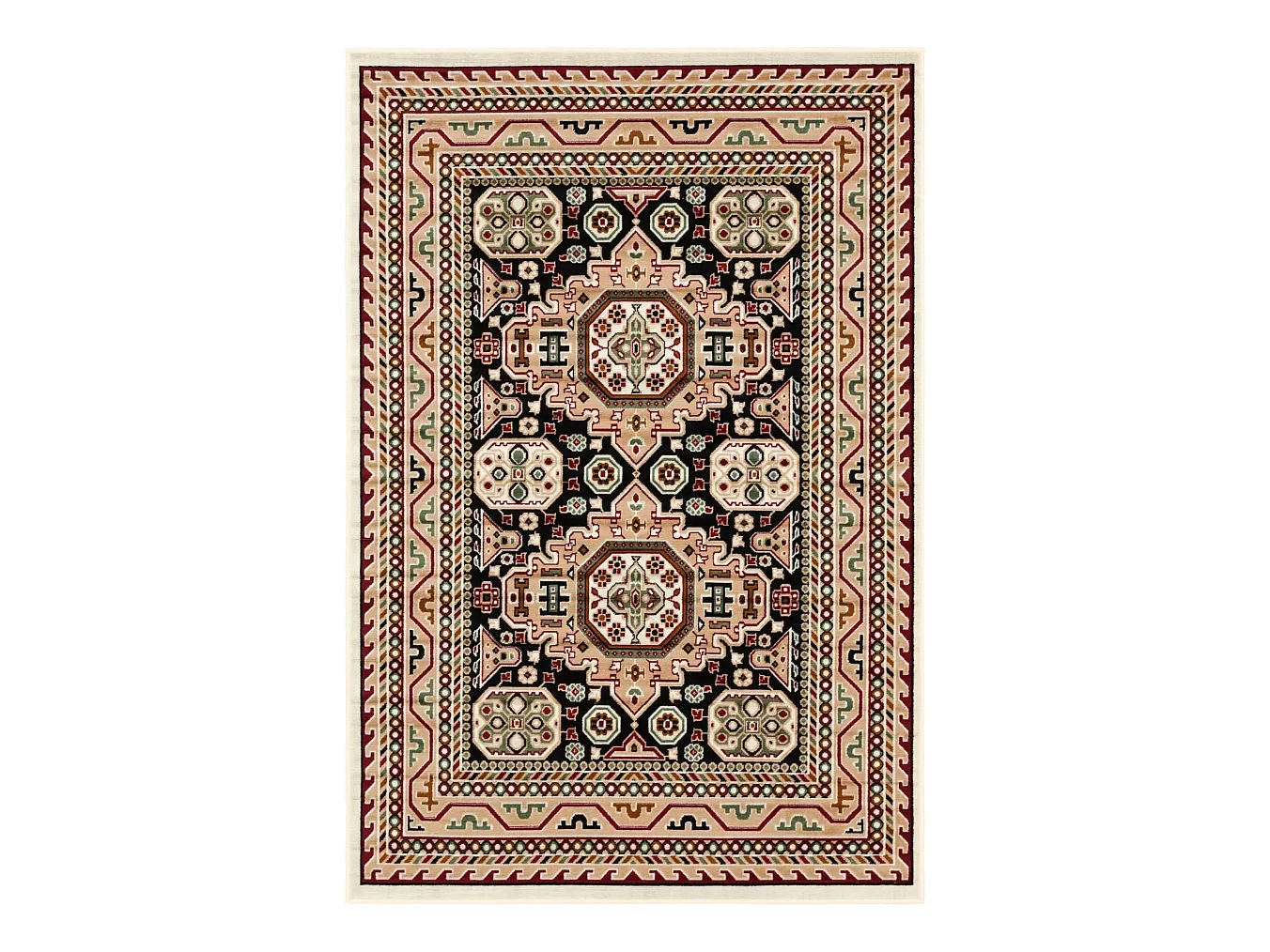 Teppich 119x180 Schwarz Gharajeh