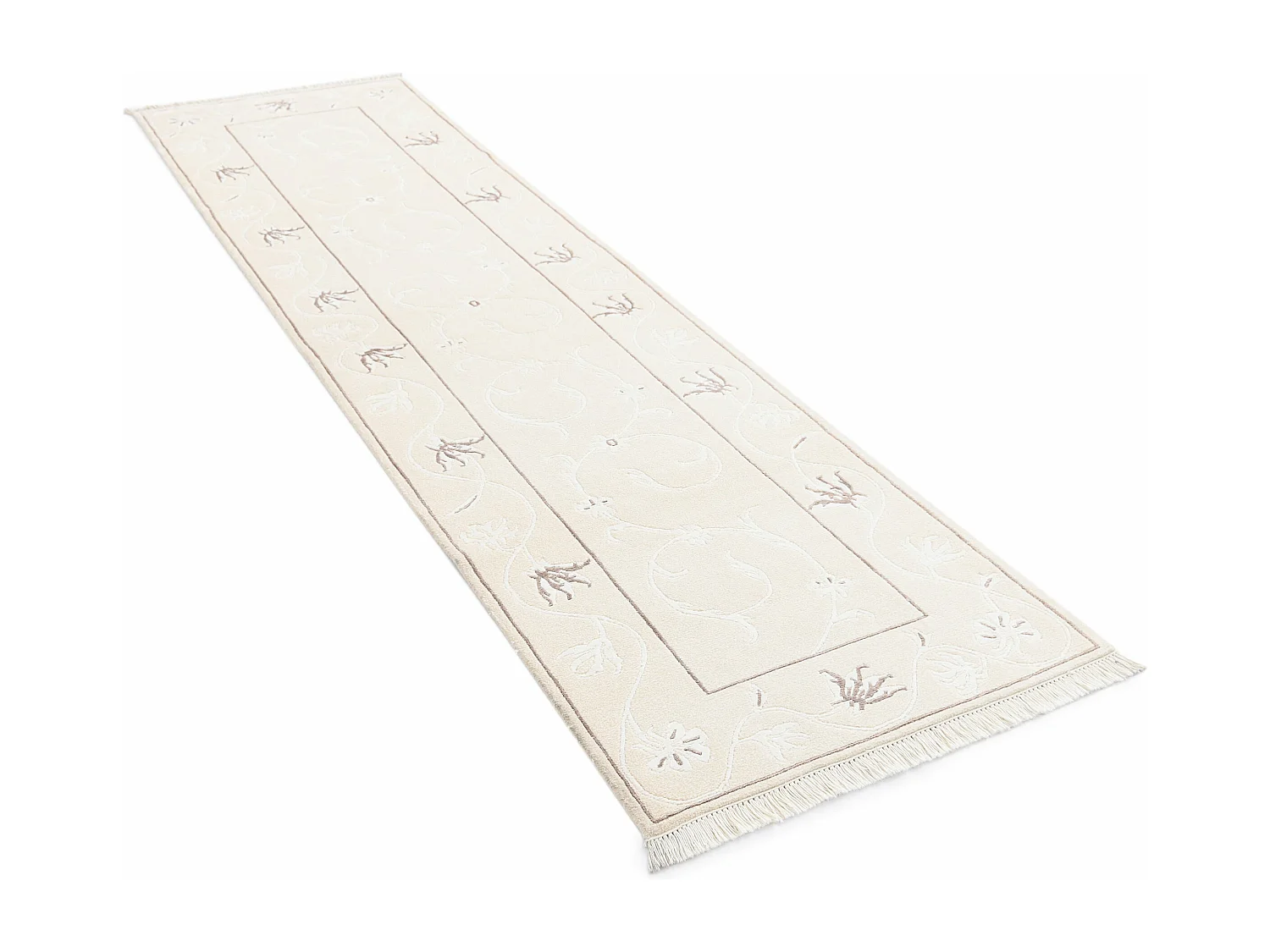 Läufer-Wollteppich 79x302 Beige Darya