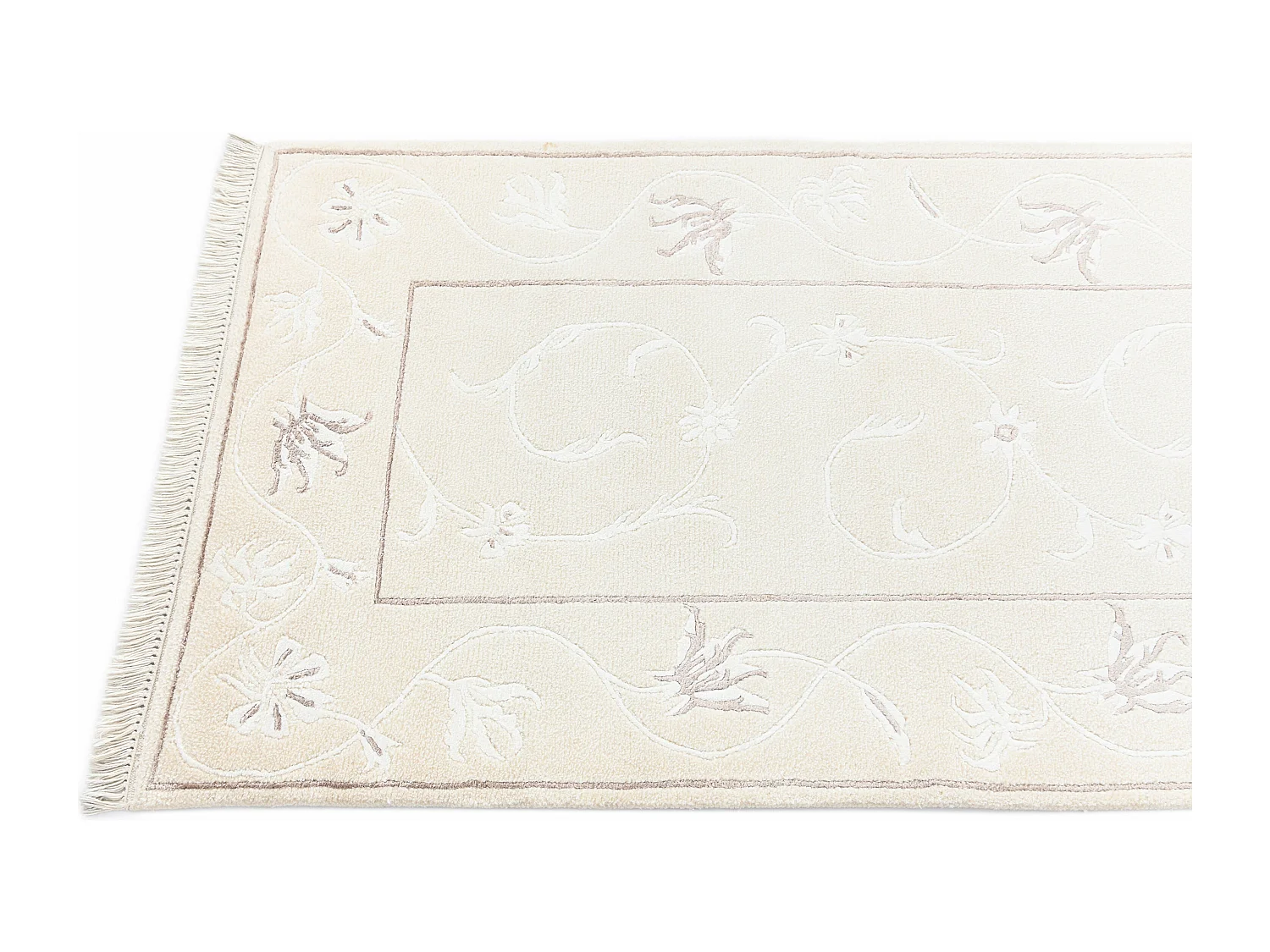 Läufer-Wollteppich 79x302 Beige Darya