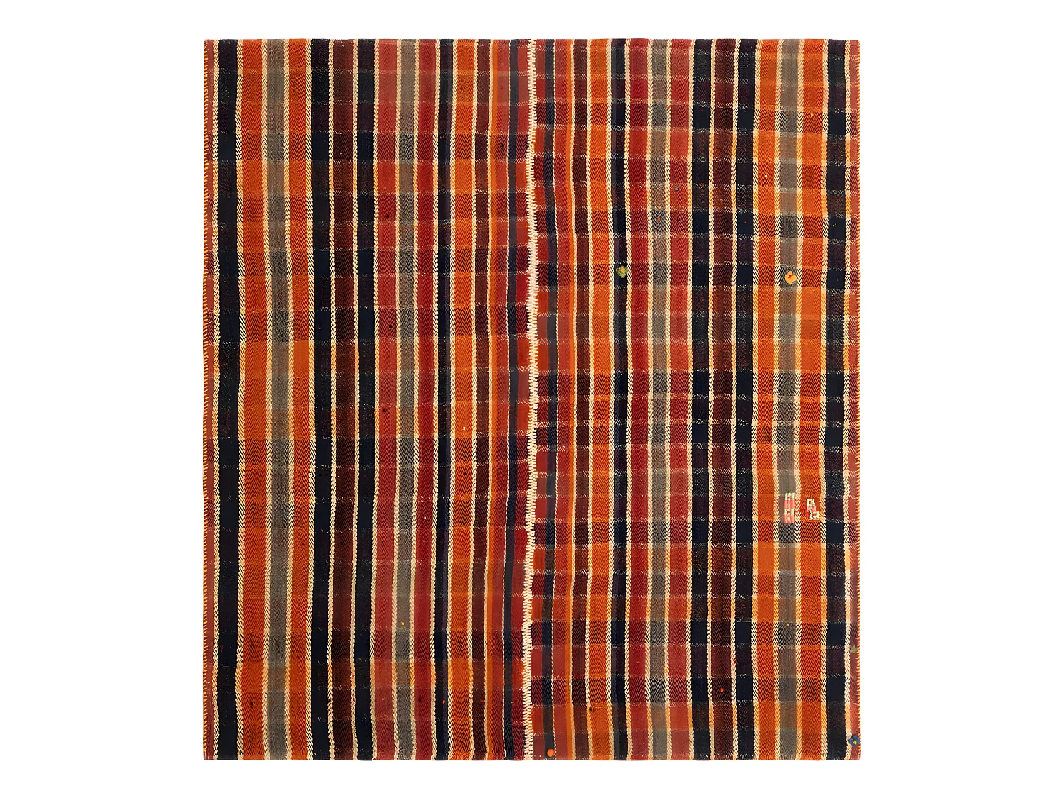 Tapis de laine 147x164 orange Jajim