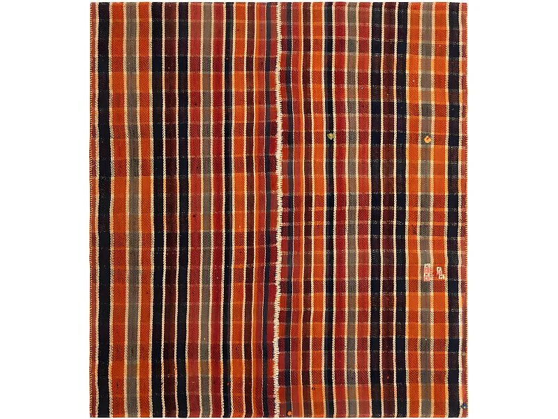 Tapis de laine 147x164 orange Jajim