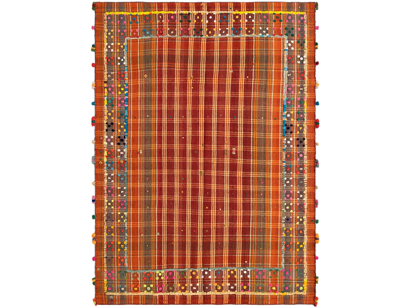 Tapis de laine 172x233 rouge Jajim