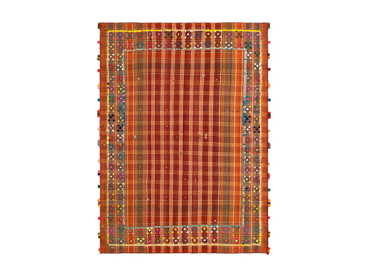 Tapis de laine 172x233 rouge Jajim