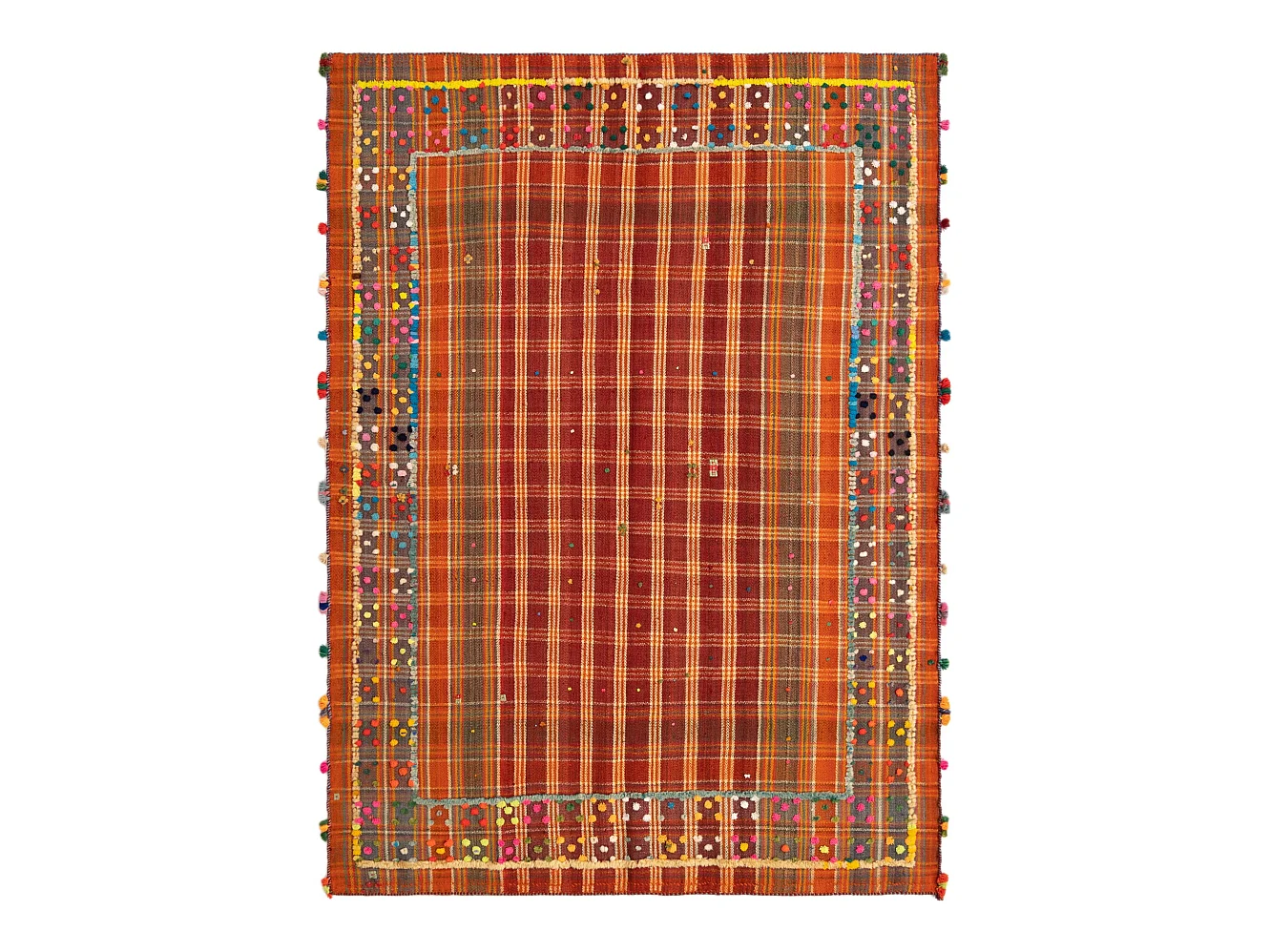 Tapis de laine 172x233 rouge Jajim