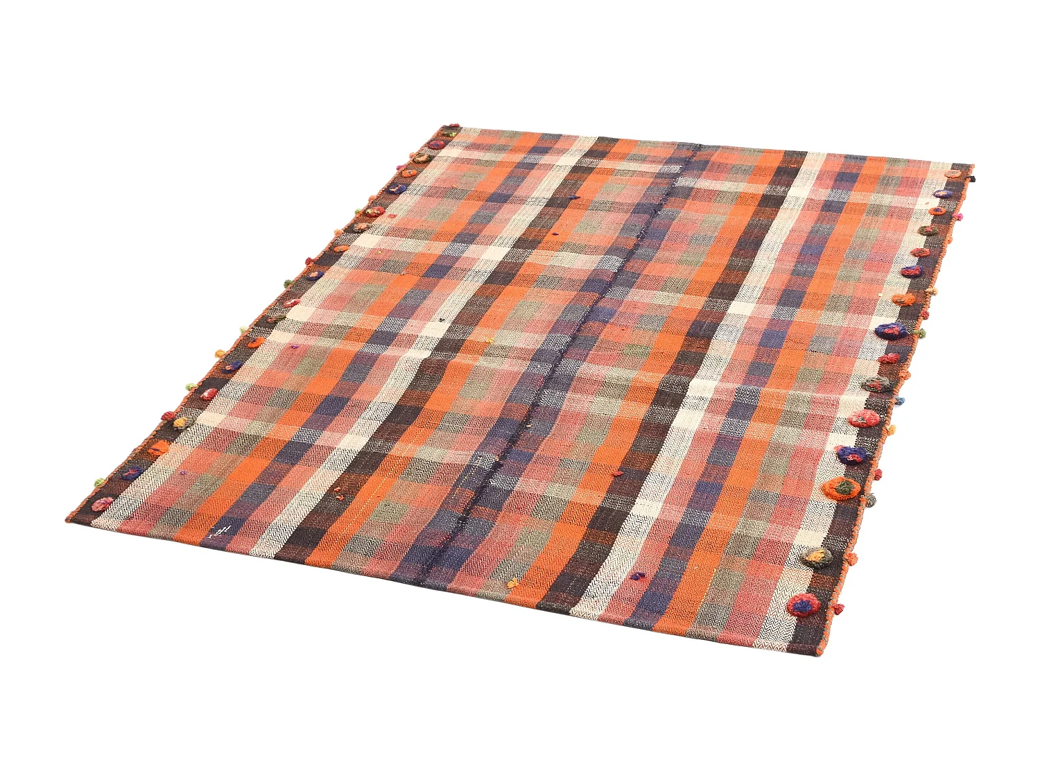 Tapis de laine 143x188 orange Jajim