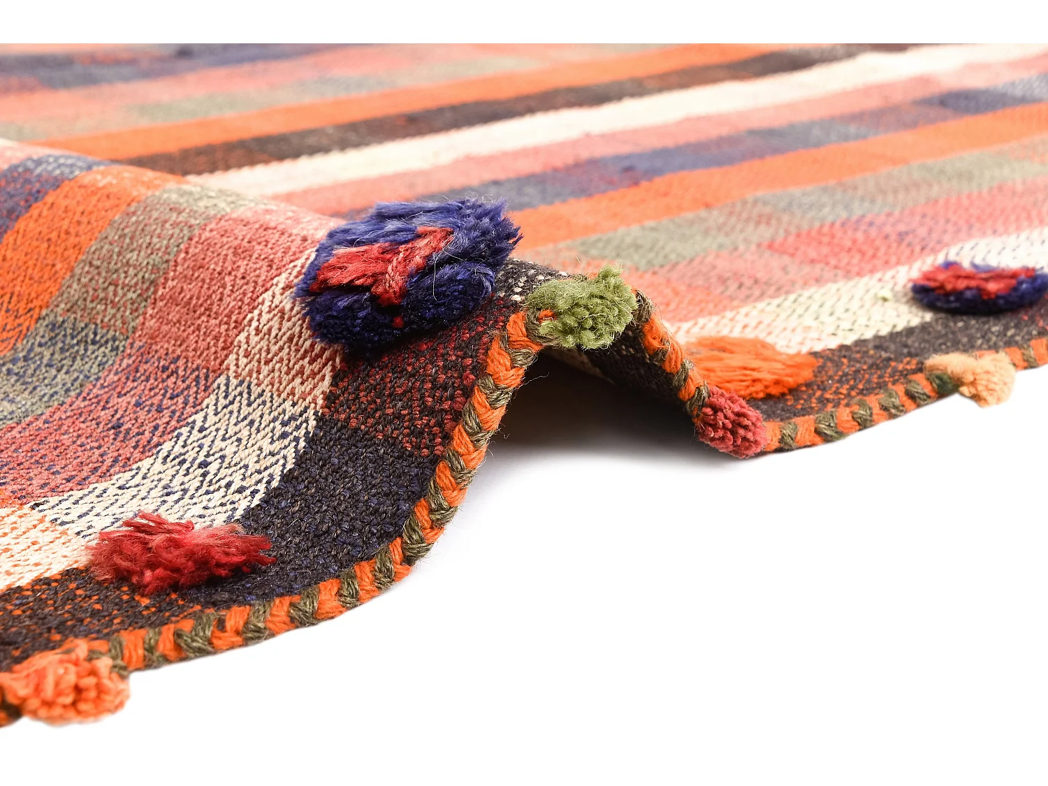 Tapis de laine 143x188 orange Jajim