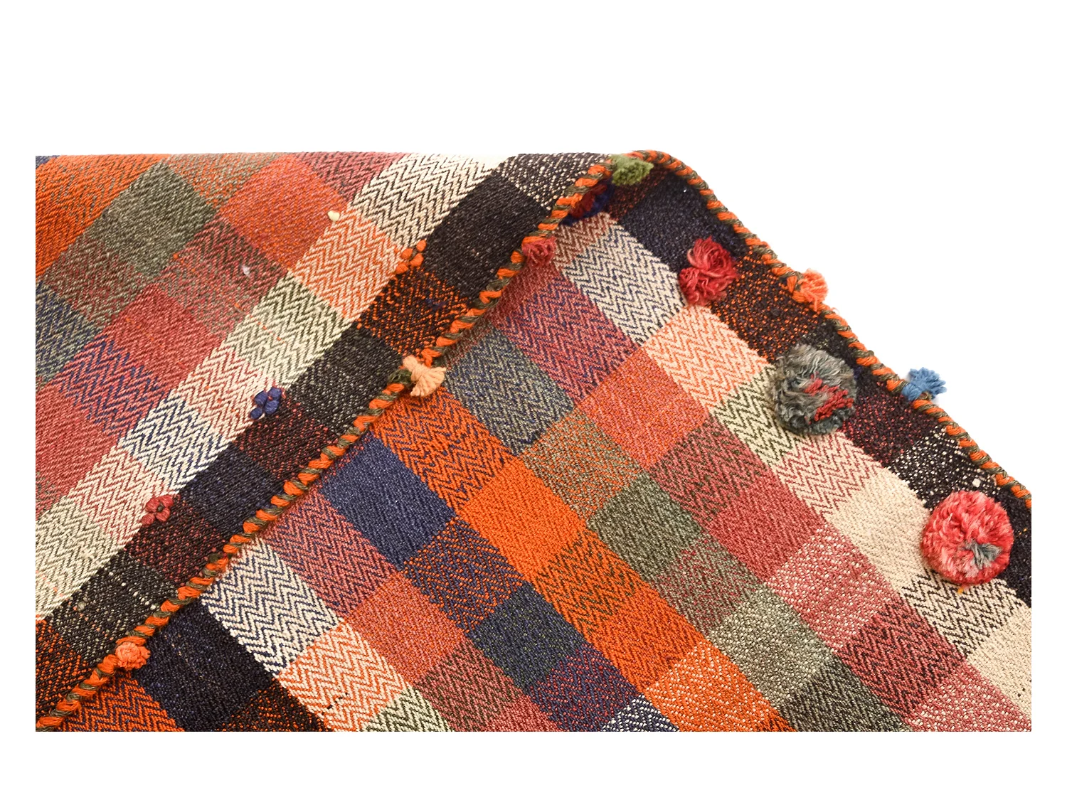 Tapis de laine 143x188 orange Jajim