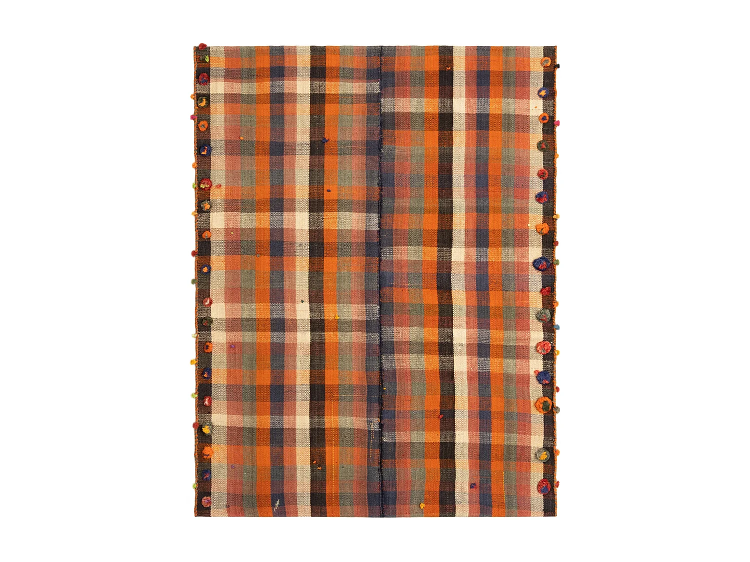Tapis de laine 143x188 orange Jajim