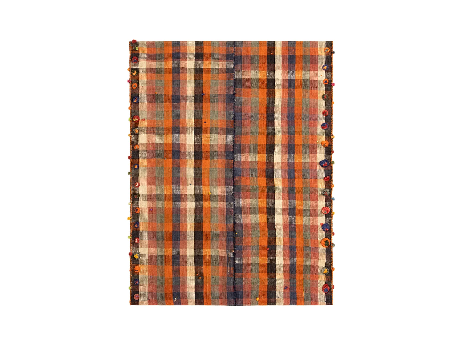 Tapis de laine 143x188 orange Jajim