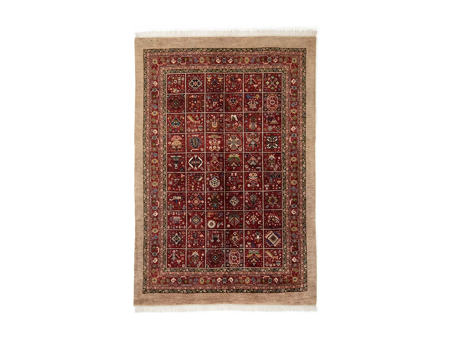 Tapis de laine 139x209 rouge Kashkuli