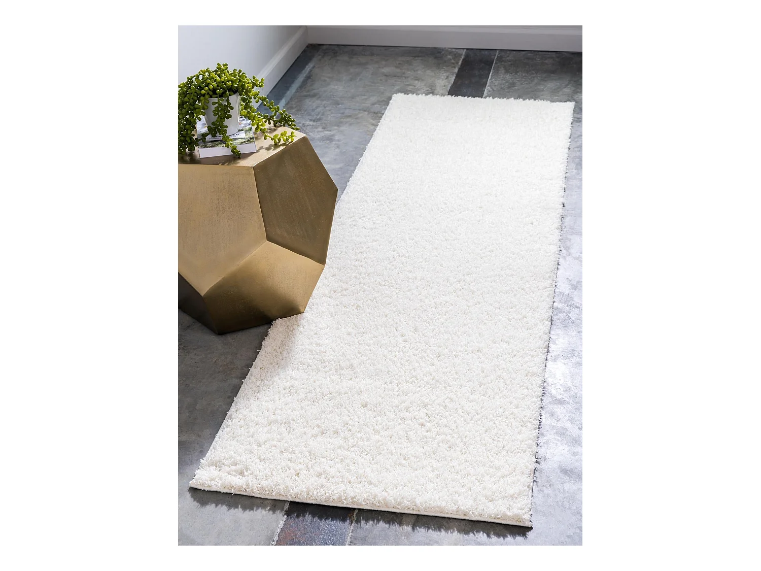 Tapis shaggy 80x305 Blanc Luzern