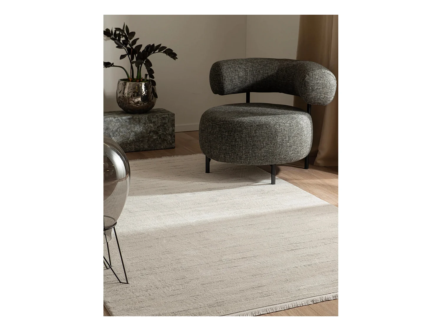 Tapis 275x365 gris clair Davos Linija