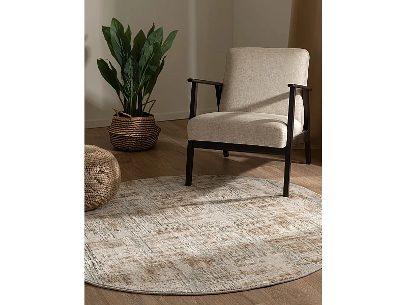 Tapis 125x125 beige Davos Miracle