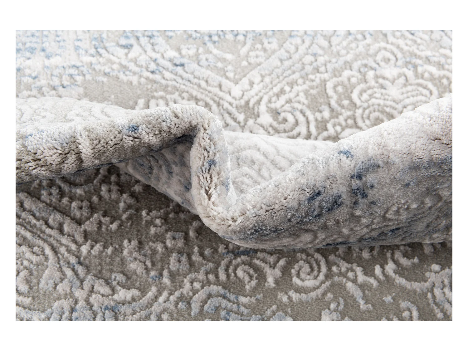 Teppich 240x240 Grau Blau Davos Charme