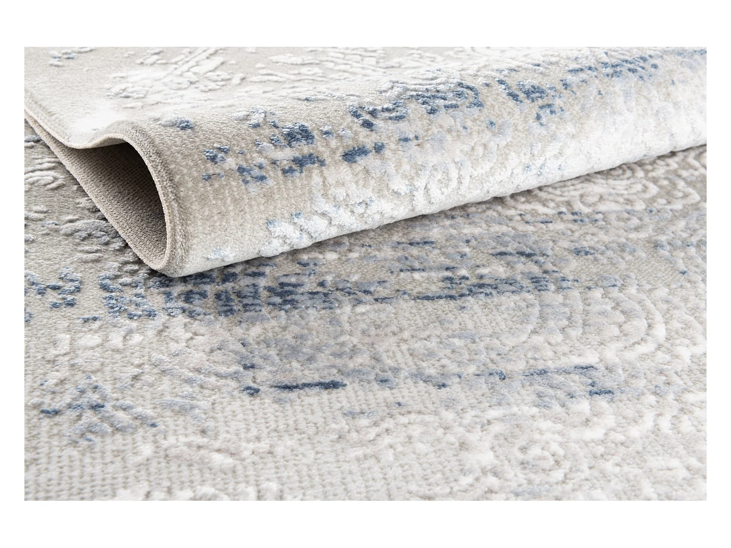 Tapis 240x240 gris bleu Davos Charme