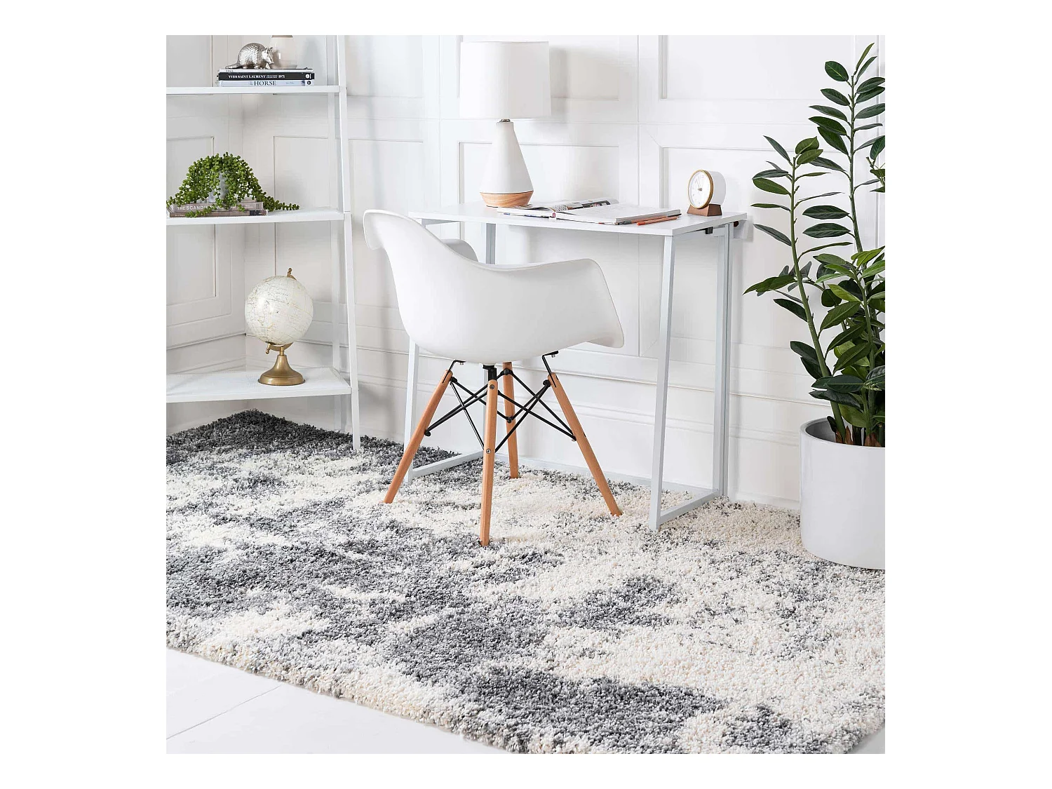 Hoogpolig tapijt 185x185 Beige - SteenGrijs Lachen Haze