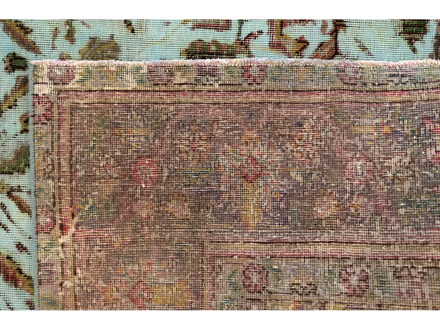 Tapis de laine 196x290 Bleu Vintage Royal