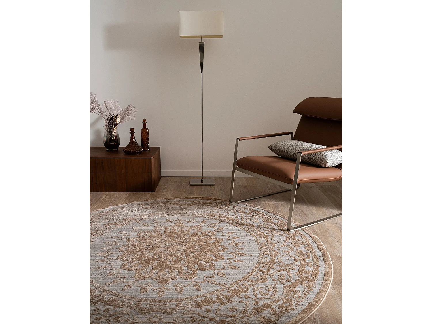 Tapis 185x185 beige Bern Spotlight