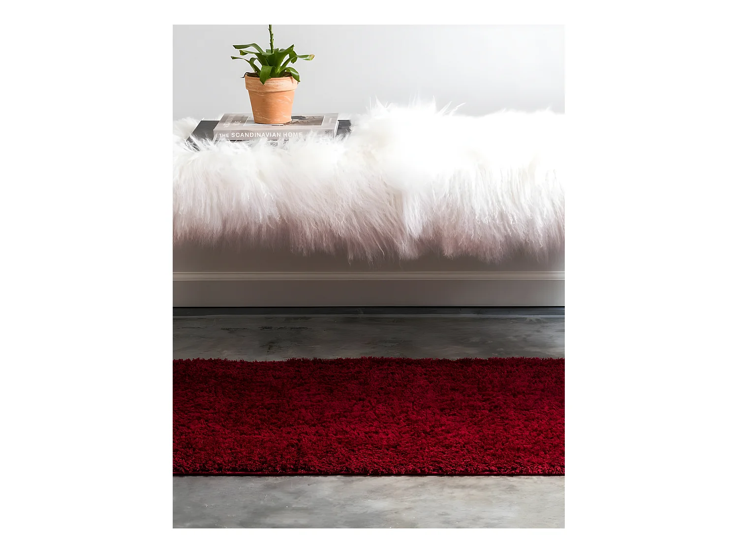 Hochflorteppich 80x305 Rot Luzern