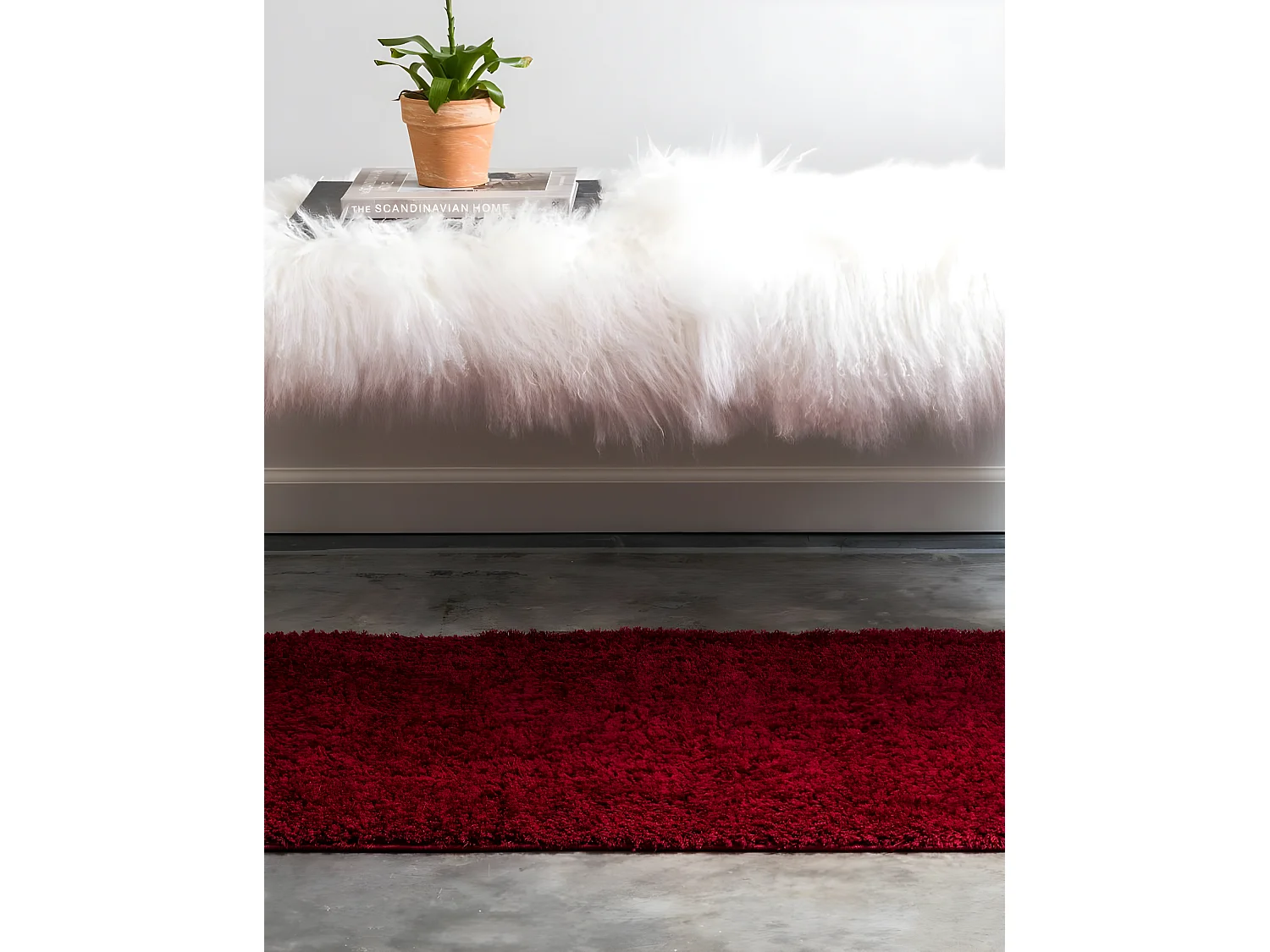 Hochflorteppich 80x305 Rot Luzern